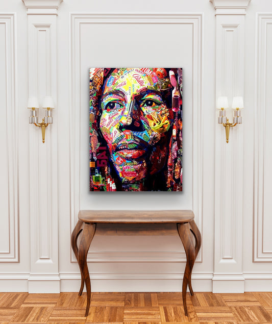 Bob Marley showcased in a Pop Art canvas. This vibrant canvas shows a classic Bob Marley image, recreated in a modern Pop Art style. Perfect for adding an artistic touch to any room.