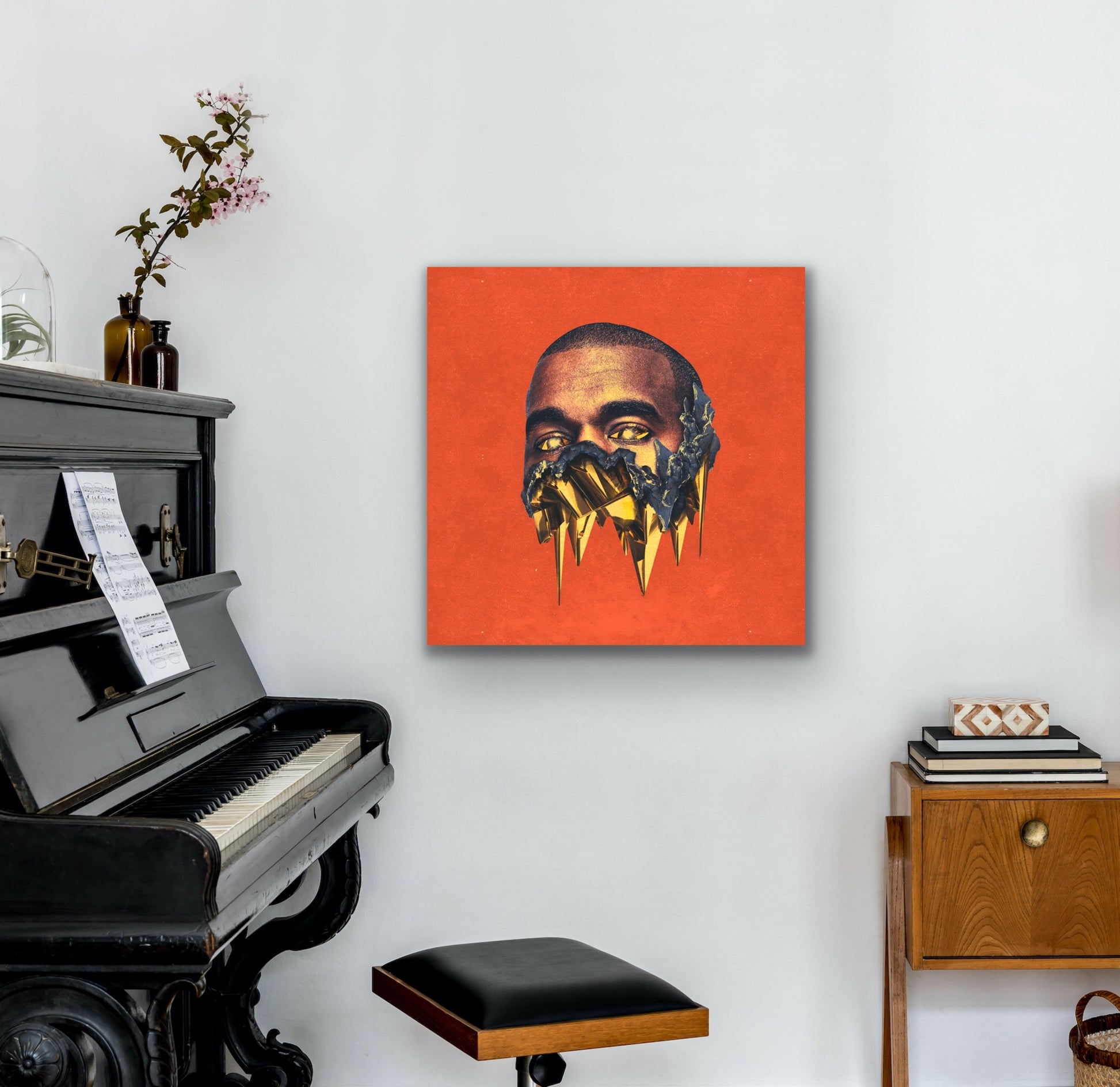 The Kanye West canvas is perfect for any fan of the iconic artist. This high quality canvas design features vivid orange and yellow tones, bringing the famous album to life and making it the perfect addition to any wall. Make your space stand out with the canvas.